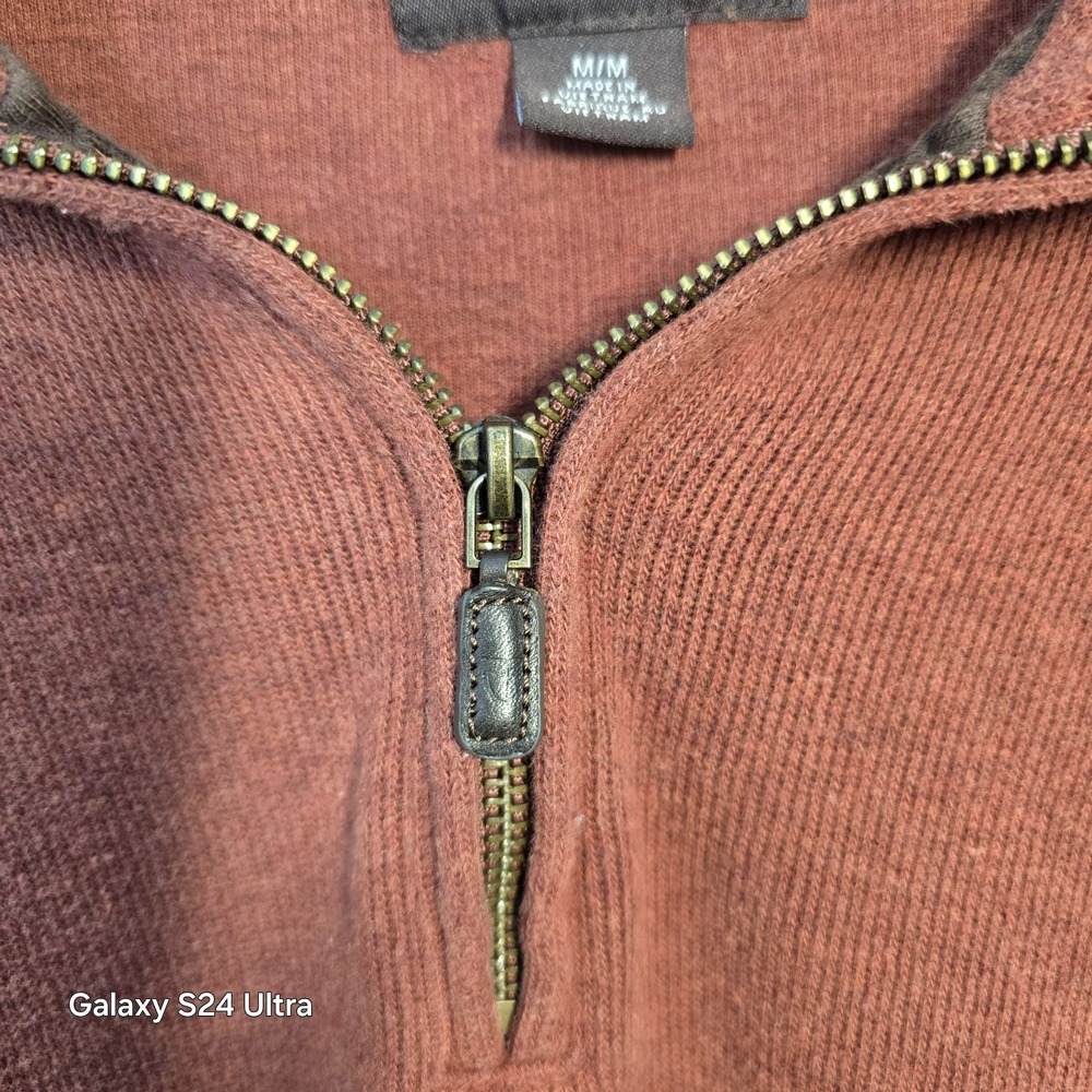 Sweater Mens 1/4 Zip Medium By Brown Black - Picture 7 of 12